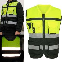 Unisex Safety Reflective Vest with Strips for Traffic Warning Construction L-XXL