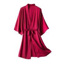 Plus ขนาด4XL ผู้หญิงซาติน Robe งานแต่งงาน Kimono เจ้าสาวชุดนอน Robes ชุดนอนเสื้อคลุมอาบน้ำ Nightgown สปาเจ้าสาว Robes Dressing Gown