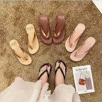 ANTAS SUPER รองเท้าผู้หญิง Flip-Flops สีน้ำตาล Summer Essential รองเท้าแตะ 36-40 รองเท้าแฟชั่นที่สวยงามสไตล์อังกฤษ