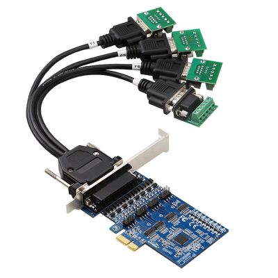 1 Piece PCI Expansion 4 Ports RS422 RS485 Expansion Card PCI-E to RS-422 RS-485 Multi-Serial Card PC+Metal