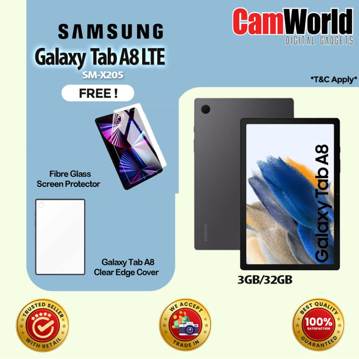 Galaxy Samsung Lazada LTE Glass + 3GB | ( 32GB ) With ( Tab SM-X205 Cover ) Fibre A8 &