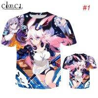 HX Honkai Impact 3rd เกม3D พิมพ์ผู้ชายผู้หญิง T เสื้อฤดูร้อน Cool Graphic Tees Tops