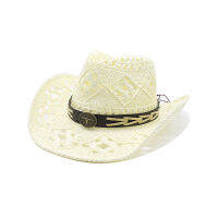 2023 New Fashion Hollow Straw Western Cowboy Hat for Women Men Summer Travel Beach Sun Hats Sombrero Hombre