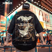 Fashion Mens Oversized tshirt Loose Short-Sleeved T-Shirt Korean Ins Style Graphic Tees Hip Hop Streetwear Casual Clothing Shirt Feihe Printed Crewneck Tops Oversize Couple tshirt Plus Size Tee