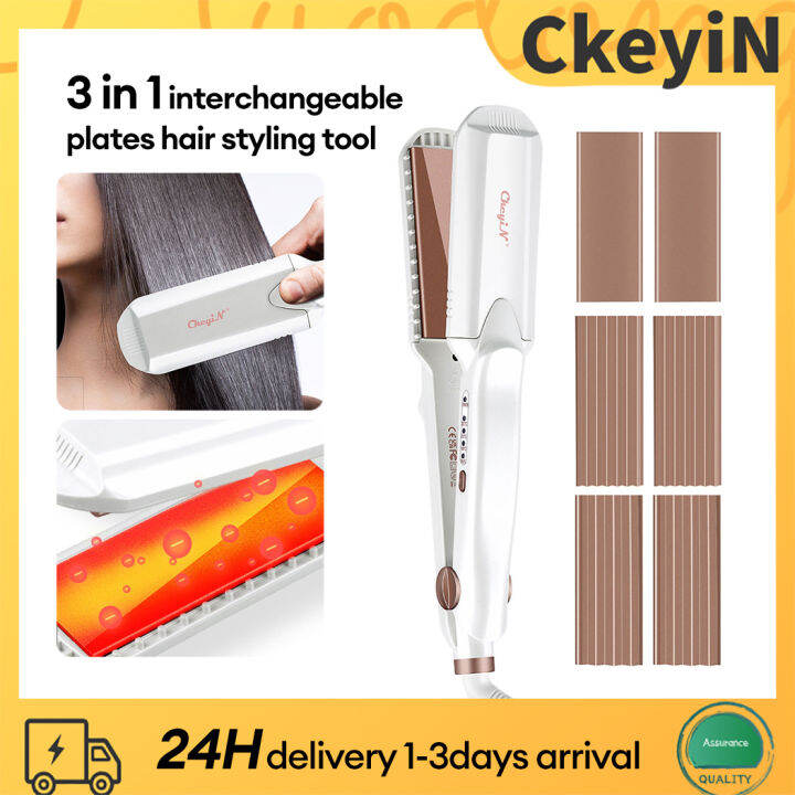 【Local Delivery】 CkeyIN 3 In 1 Corn Hair Iron Hair Crimper Iron Hair