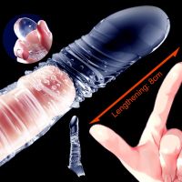 ✠๑ yeicnw8784 Elastic Extension Sleeve Reusable Soft Delayed Ejaculation Condoms Dick Adult Men