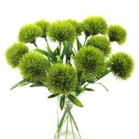 1Pc Single Artificial Dandelion Flowers / Single Branch Fake Hydrangea Dandelion Plastic Flowers /  Multiple Colour DIY Dandelion Ball Bouquet / fake Artificial Flowers Wedding Valentines Day Party Home Decor