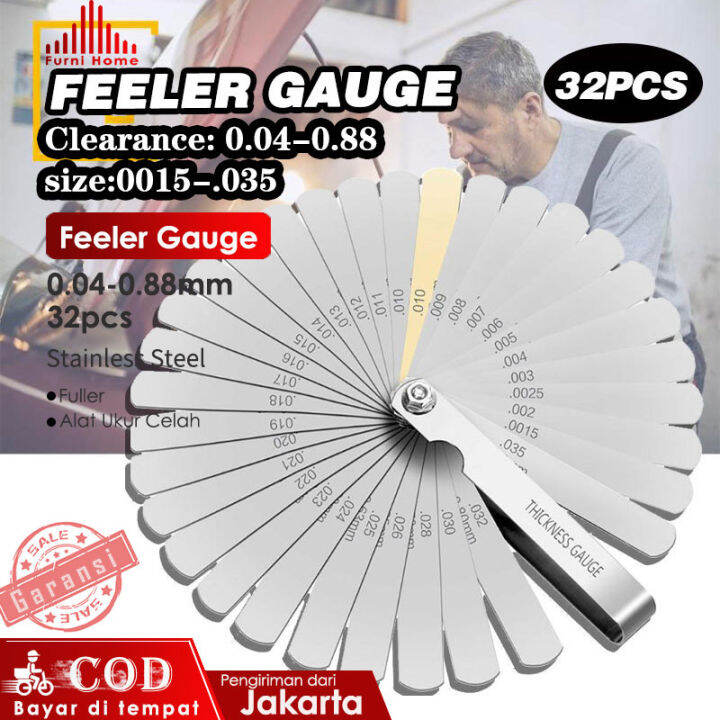 Feeler Gauge Kit Pengukur Ketebalan Feeler Gauge Thickness 32 Blades0