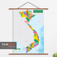 ภาพแขวนผนังแผนที่ชุดรัฐกิจประเทศเวียดนาม 2 ภาษา Political Map of Vietnam