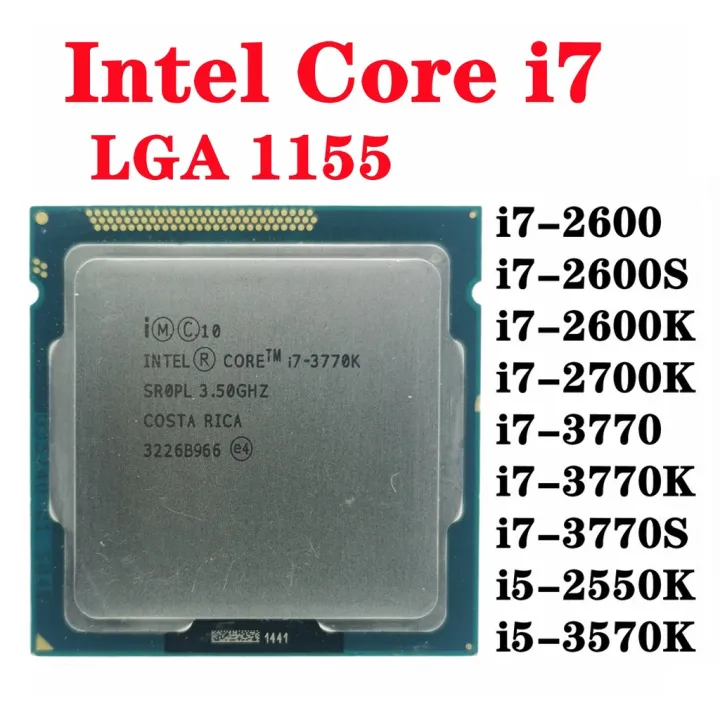 Intel Core i7 2600s i7-2600 2700K i7 3770s 3770K LGA 1155 pin H61 B75 ...