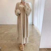 Spot parcel post2022 Autumn and Winter Gentle Long Knitted Cardigan Coat Imitation Mink Idle Style Midi Knitted Sweater Wear
