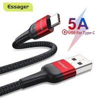 [A Necessary]♂♣✵ Essager P40สายเคเบิ้ล Type C สำหรับ Huawei ชนิด USB 5A P30โปรเมท30ซูเปอร์ชาร์จ USBC USB-C ชาร์จเร็วสายชาร์จสายรับส่งข้อมูล Type-C