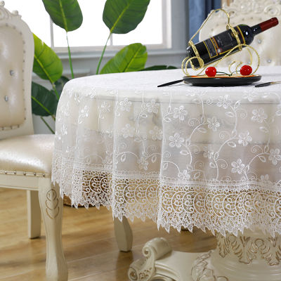 European linen tablecloth round lace tablecloths dining table cover coffee table for living room decor emboridery table cloth