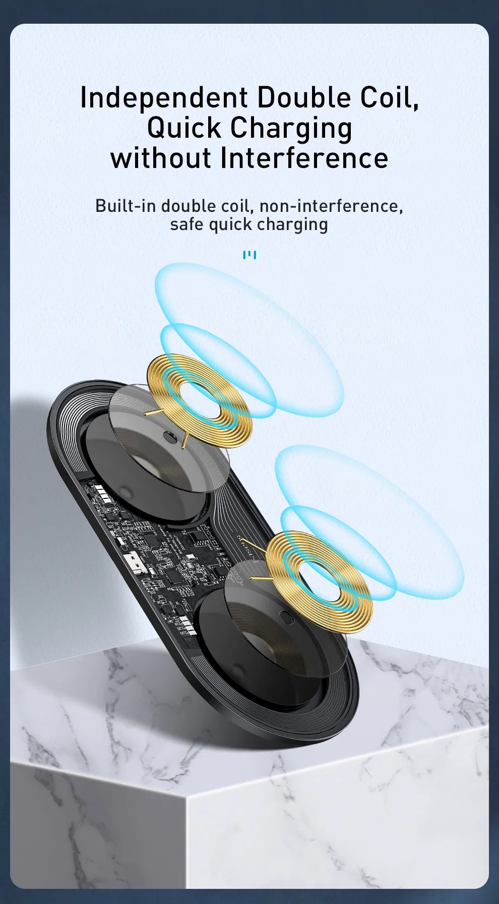 Baseus chargeur double 2in1 sans fil Qi 24W-3