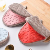 【CW】 Silicone Cotton Oven Gloves Anti-scalding Mitt Potholder Tray for Household Bowl Microwave Baking Supplies Dropship