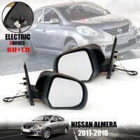 กระจกมองข้าง รถยนต์ 5 สาย พับไฟฟ้า ปรับไฟฟ้า รุ่น นิสสัน อัลเมร่า NISSAN ALMERA ปี 2011 - 2018 สีดำ