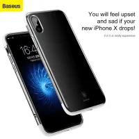 {L electronic shell} Baseus เคสป้องกันโทรศัพท์สำหรับ iPhone X Double Layer TPU Anti Falling Soft Case Anti Yellowing Anti Slipping Camera Protection