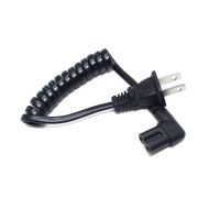 【YF】 US Nema 1-15P Universa 2PIN Plug to IEC320 C7 Female AC Short Portable Cord PU Spring Strech Retractable Power cable 75cm