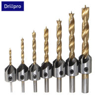 ชุดเครื่องมือดอกสว่านสำหรับงานไม้ Hss Countersink Drill 7ชิ้นสำหรับโลหะสกรู5หัวมุมเครื่องมือเจาะไม้3-10mmwrench คุณภาพ