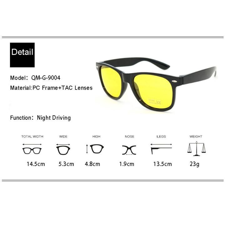 แว่นขับรถ-แว่นnightวิว-แว่นตาขับรถกลางคืน-unisex-เลนส์สีเหลือง-night-vision-และuv400-แว่นตาขับรถแว่นตาผู้ชายผู้หญิง