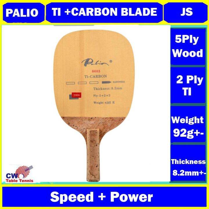 PALIO 8603 JS 5wood+2Titanium + 2Carbon Japan Penhold Table Tennis