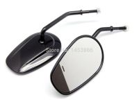 Black Motorcycle Mirrors 8mm Thread Aluminium Rearview Side Mirror For XL883C XL883N XL883L SPORTSTER Mirrors