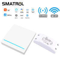 SMATRUL WiFi ปุ่มสวิทช์ไฟ RF 433เมกะเฮิร์ตซ์ผนังแผง DIY สมาร์ทโฮม APP รีเลย์โมดูลจับเวลา Alexa Tuya โคมไฟ220โวลต์10A