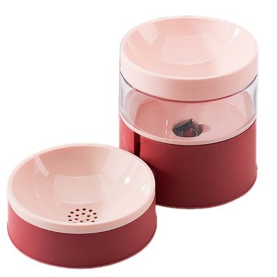 2 In 1 Pet Tableware ชามอาหารสุนัข Non-Spill Automatic Water Dispenser Combo Set สำหรับ Cat Panda Bowl