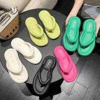 [dont pack mail] thick bottom flip-flops female summer leisure beach thong EVA cool high elastic rubber slippers