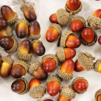 Lennie1 20pcs 3.3x2.3cm Artificial Simulation Small Acorn Plant Wedding Decoration Fake Fruit Christmas Home Decor Photography Props