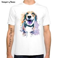 New Summer Men T-Shirt Cute Sweet Beagle Dog Painting Art Print T-Shirt Casual Men Tops Hipster Cool Novelty Cute Tee