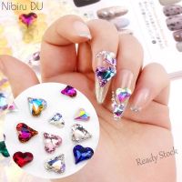 【hot sale】 ◑∏☃ B50 10pcs Nail Art Crooked Heart Diamond Crystal Bridal Nails Charms Jewelry Light Luxury Shiny Decoration Accessories美甲