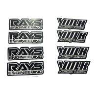 สติเกอร์ เรย์ โวรค์ RAYS VOLK ติดล้อ ก้านล้อ แต่งซิ่ง ลายข้างรถ รถยนตร์ ดำ  Sticker Car Wheel ขนาด 7 x 2.7 cm.