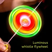 【CW】 Spinning Wheel Toy Colorful Glow Up Novelty Children 39;s Toys Pull Line Flywheel Light For Kids 2022Hot