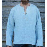 CODAndrew Hearst Cotton linen Long Sleeve Shirt Mens summer loose shirt