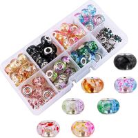 10Pcs Wholesale Lots Bulk Large Hole Plastic Resin Acrylic Beads Charms Spacer Murano Fit Pandora Bracelet for Jewelry Making