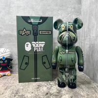 Bearbrick Bap 400% สีเขียวพรางฉลามนักบินกล่องสีจุดจำกัดเวลาโปรโมชั่นพิเศษส่วนลดแนวโน้มของเล่นตุ๊กตา