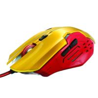 Mouse Gaming ยี่ห้อ MACNUS รุ่น G33 IRONMAN HPEX6 BUTTONS GOLD/RED รับประกัน 1ปี