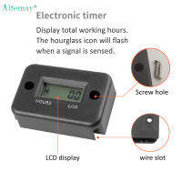 Aitemay เครื่องวัดความเร็วรอบดิจิทัลหน้าจอ LCD,เครื่องกำเนิดชั่วโมงสำหรับรถ ATV อุปกรณ์สำหรับรถจักรยานยนต์ระบบสโนว์บอร์ดใช้น้ำมันเบนซิน