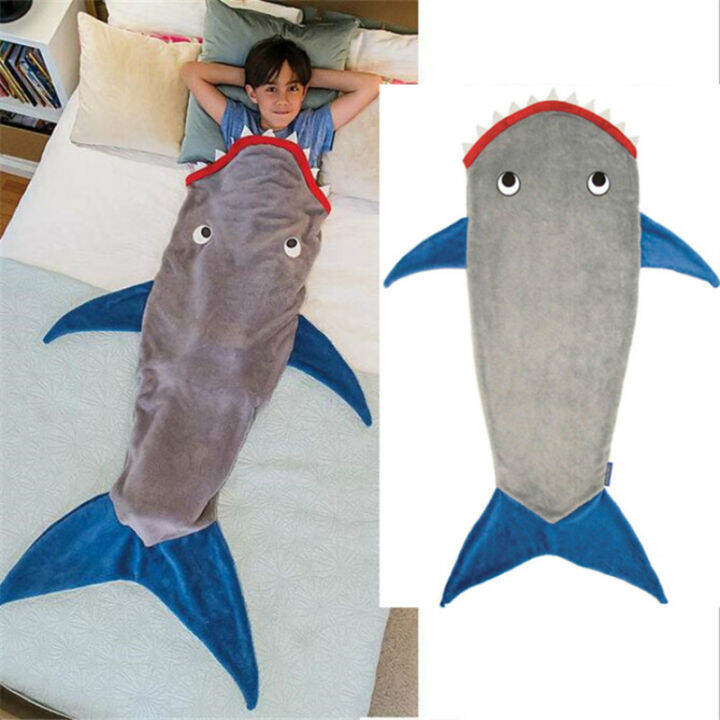 flannel-mermaid-blanket-shark-tail-children-thickened-sleeping-bag-sofa-cover-blanket-winter-air-conditioning-blanket-50x150cm