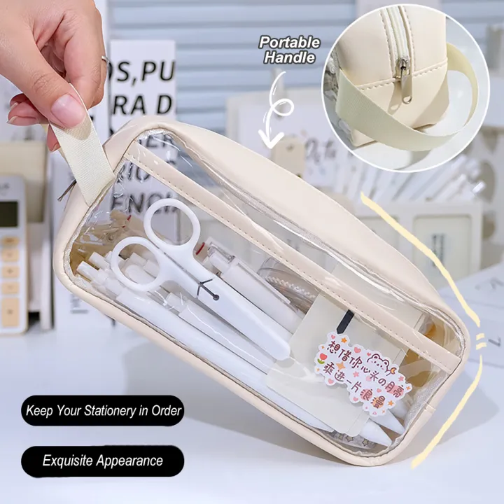 transparent-pen-organizer-clear-pencil-holder-school-case-for-stationery-large-capacity-pencil-bag-transparent-pencil-case-ins-style-stationery-holder