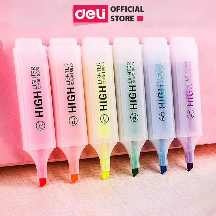 Bút highlight pastel đánh dấu nhớ dòng Deli, Bút dạ quang đánh dấu ...