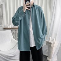 READY STOCK Summer Korean Shirt Loose Shirt Vintage Shirt Fashion Men Shirt Casual Shirt Men Black Shirt Long Shirt Oversized Shirt Long Sleeve Shirt Man Shirt Baju Lelaki