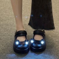 Croc Shoes With Lights Outdoor Slippers Internet Thick-Soled Womens Sandals Mary Baotou 2023 Outer Wear