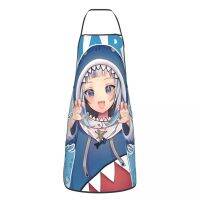 Gawr Gura Anime Aprons Unisex Waterproof Garden Bibs Shark Girls Hololive Kawaii Household Cleaning Pinafore Aprons