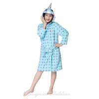 2022 Kids Unicorn Robe Childrens Cloth Unicorn Flannel Warm Hooded Bath Robe Girls Swimming Bath Towel Kigurumi Cosplay Costume