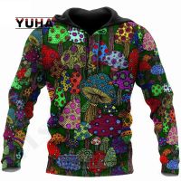 3D print-Sudadera con capucha colorida para hombre y mujer, suéter informal con estampado de seta Hippie, estilo Harajuku Premium, novedad