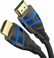 KabelDirekt – 6ft – 8K/4K HDMI 2.1, Ultra High Speed HDMI Cable, Certified (HDMI to HDMI Cord, 48G, 8K 60Hz, Officially Licensed, Ethernet/eARC/HDCP, Compatible with PS5/Xbox/Switch, Blue/Black) 6 feet Black/Blue