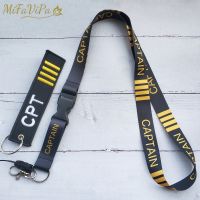 1 Set Captain Lanyards Neck Strap Phone Chaveiro Key Chain llavero Lanyard for ID Card Holder Flight Crew Gift for Captains