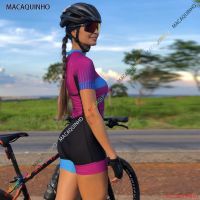 [COD] Women 39;s Short Sleeve Cycling Jersey Triathlon Skinsuit Sets Macaquinho Ciclismo Feminino Jumpsuit Kits 20D